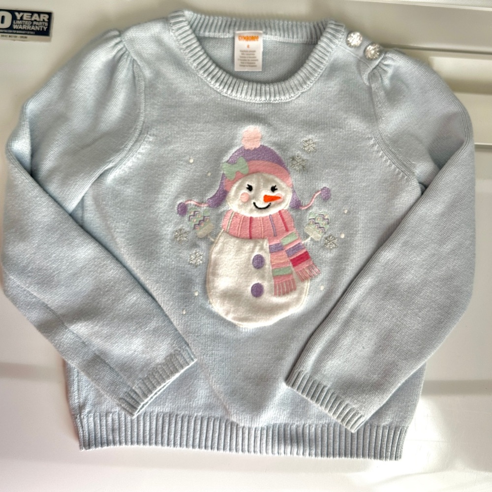 Snowman appliqué sweater